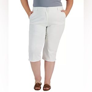(16:NWT) $39.50|Karen Scott Women's Comfort-Waist Capri, Bright White